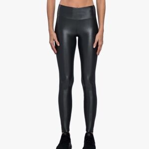 Koral | Lustrous High Rise Shiny Leggings in black